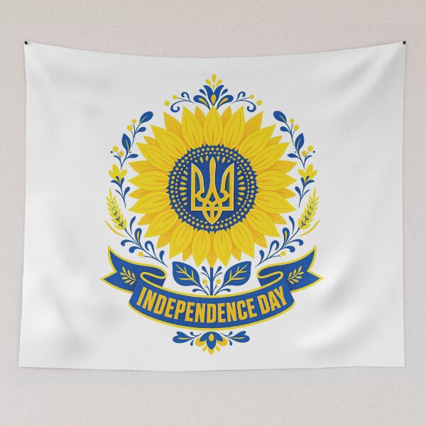 Item preview, Ukraine Independence Day Sunflower Tryzub Floral Emblem designed and sold by ML-Media.