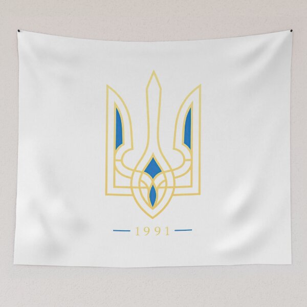Item preview, Ukrainian Tryzub 1991 Independence Emblem Gold and Blue designed and sold by ML-Media.
