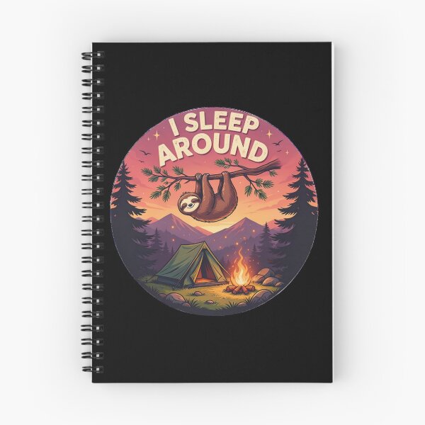 Item preview, Funny Sloth Campfire Outdoor Adventure Graphic designed and sold by Don't Crack Art.