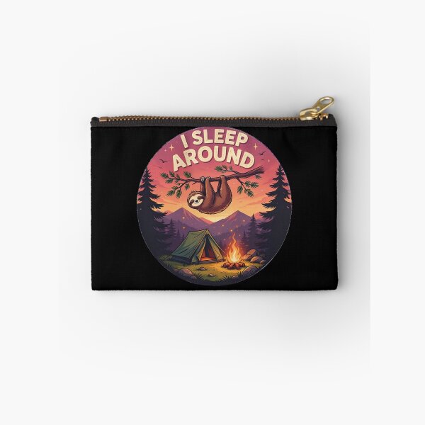 Item preview, Funny Sloth Campfire Outdoor Adventure Graphic designed and sold by Don't Crack Art.