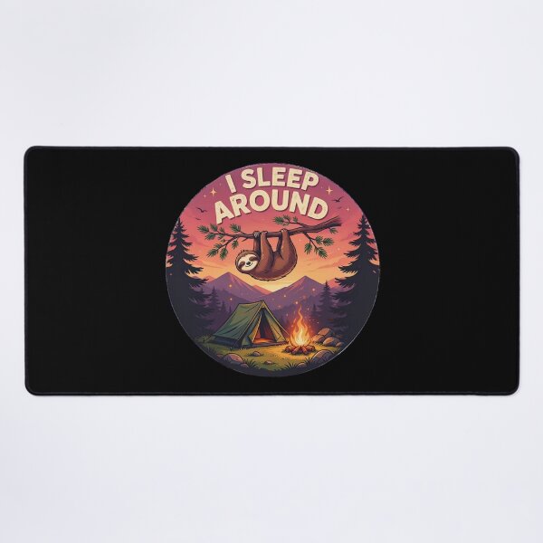 Item preview, Funny Sloth Campfire Outdoor Adventure Graphic designed and sold by Don't Crack Art.