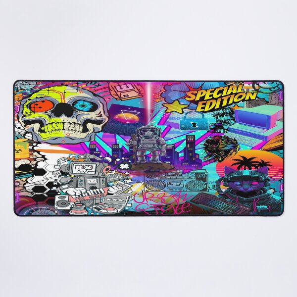 Item preview, Cyberpunk Gamer Stickerbomb Neon Comic Book Pop Art designed and sold by Side By Side Studio.