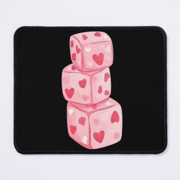 Item preview, Pink Heart Dice Watercolor Art designed and sold by Bright Stone .