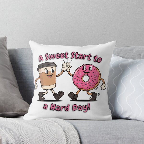 Item preview, A Sweet Start to a Hard Day - Retro 1930s Coffee & Donut Cartoon designed and sold by KozbiDesign.