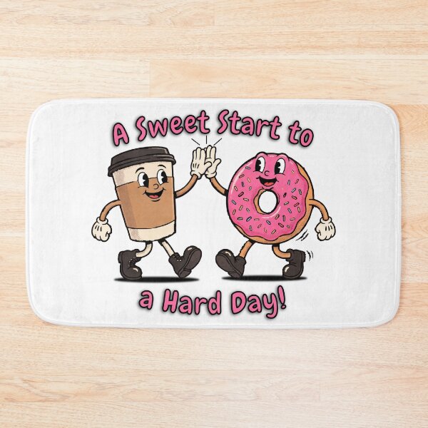 Item preview, A Sweet Start to a Hard Day - Retro 1930s Coffee & Donut Cartoon designed and sold by KozbiDesign.