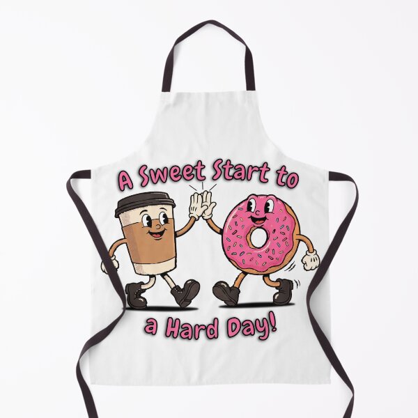 Item preview, A Sweet Start to a Hard Day - Retro 1930s Coffee & Donut Cartoon designed and sold by KozbiDesign.