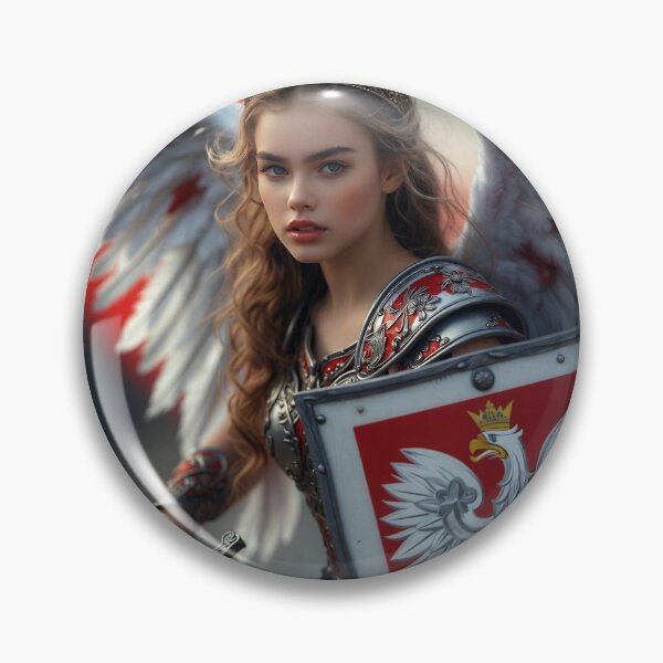Item preview, Poland Warrior Queen Winged Angel Eagle Shield Realistic designed and sold by Amber Sky Creations.