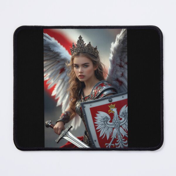 Item preview, Poland Warrior Queen Winged Angel Eagle Shield Realistic designed and sold by Amber Sky Creations.