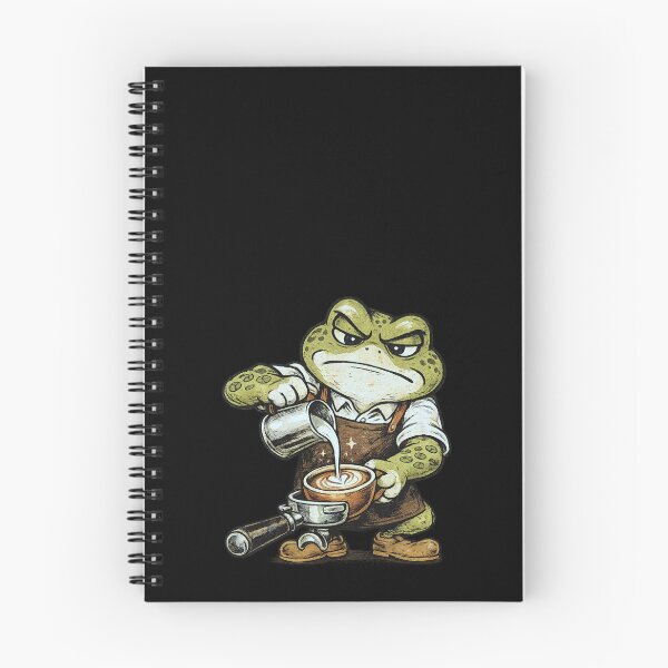 Item preview, Barista Frog Pouring Latte Art with Lily Pad Tattoos Retro Toy Packaging Style Coffee Illustration designed and sold by OnPointOutfits.