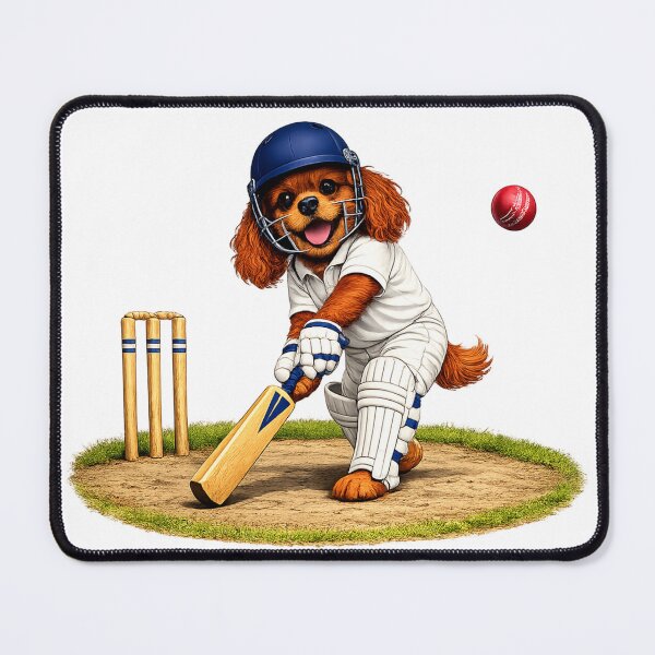 Item preview, Ruby Cavalier Playing Cricket designed and sold by SpottyRainbow.
