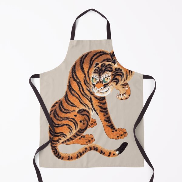 Item preview, Japanese Animal Art  - Tiger - Modern Ukiyo-e  - Japandi,  Beige designed and sold by Black Swallow.