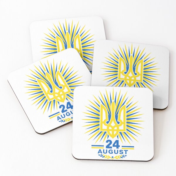 Item preview, Ukraine Independence Day 24 August Tryzub Emblem Blue and Yellow designed and sold by ML-Media.