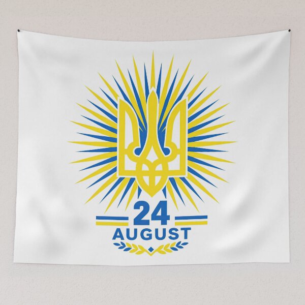 Item preview, Ukraine Independence Day 24 August Tryzub Emblem Blue and Yellow designed and sold by ML-Media.