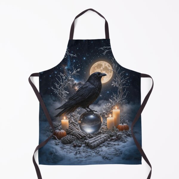 Item preview, Winter Solstice Yule Raven and Candles Under Full Moon designed and sold by Stephanie Laird.