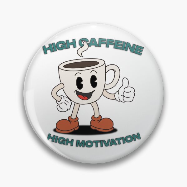 Item preview, High Caffeine High Motivation - Retro Coffee Cup Mascot designed and sold by Hmerac.