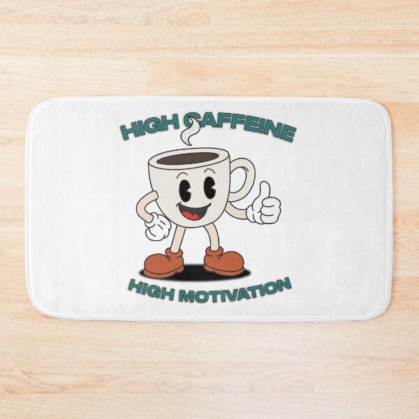 Item preview, High Caffeine High Motivation - Retro Coffee Cup Mascot designed and sold by KozbiDesign.
