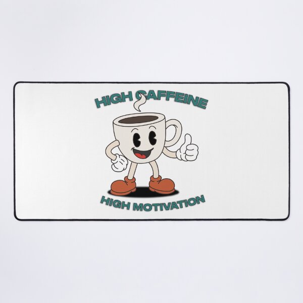 Item preview, High Caffeine High Motivation - Retro Coffee Cup Mascot designed and sold by KozbiDesign.