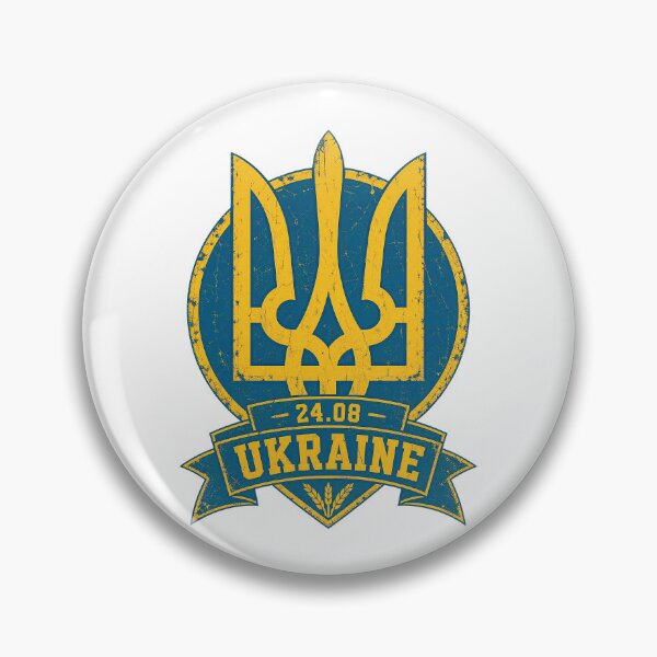 Item preview, Ukraine Independence Day Tryzub Emblem Blue and Yellow designed and sold by ML-Media.