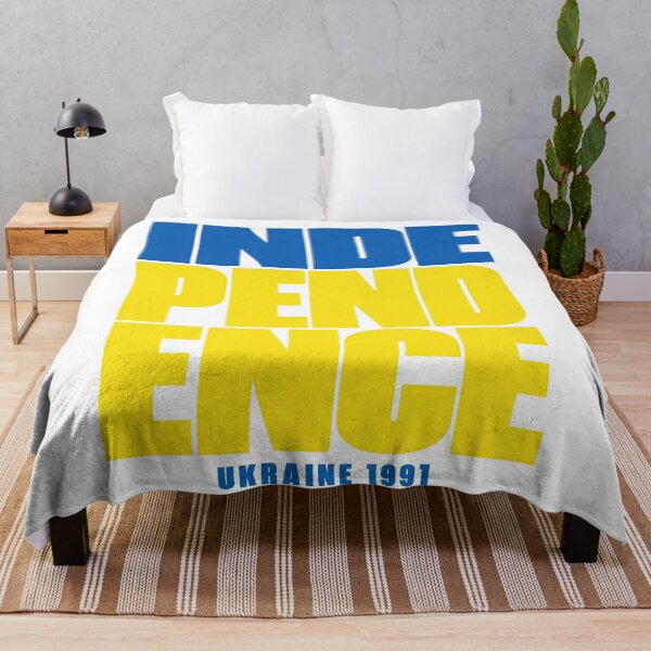 Aperçu de l'œuvre Indépendance de l'Ukraine 1991 Typographie bleue et jaune créée et vendue par ML-Media.