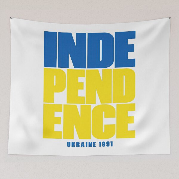 Item preview, Ukraine Independence 1991 Blue and Yellow Typography designed and sold by ML-Media.