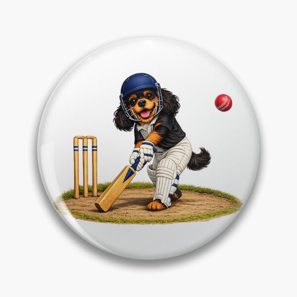 Item preview, Black and Tan Cavalier Playing Cricket designed and sold by SpottyRainbow.