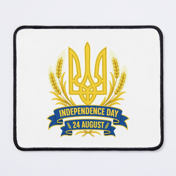 Item preview, Ukraine Independence Day 24 August Tryzub Wheat Emblem designed and sold by ML-Media.