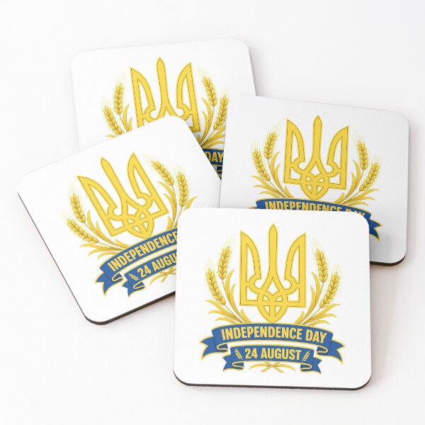 Item preview, Ukraine Independence Day 24 August Tryzub Wheat Emblem designed and sold by ML-Media.