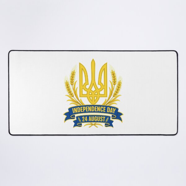 Item preview, Ukraine Independence Day 24 August Tryzub Wheat Emblem designed and sold by ML-Media.