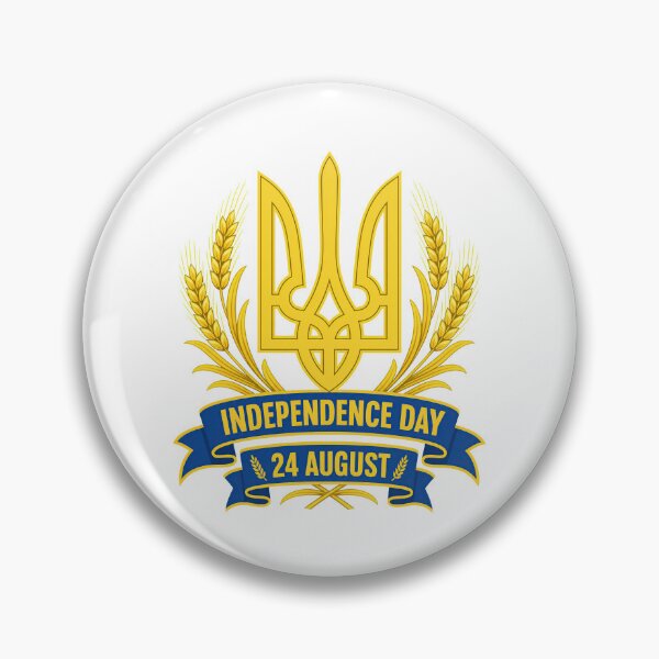 Item preview, Ukraine Independence Day 24 August Tryzub Wheat Emblem designed and sold by ML-Media.