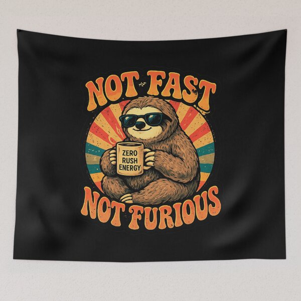 Item preview, Not Fast Not Furious Sloth Shirt, Funny Sloth Retro Tee, Lazy Animal Humor Graphic, 70s Vintage Aesthetic Cute Sloth T-Shirt designed and sold by hyper retro.