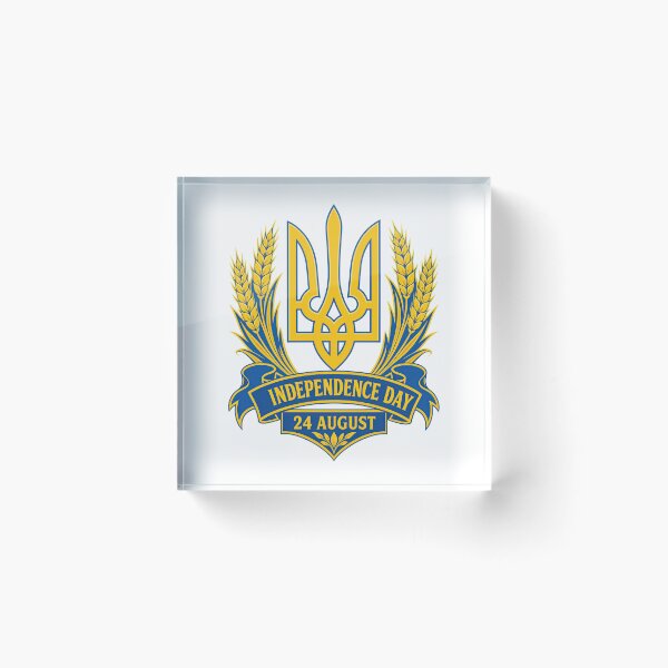 Item preview, Ukraine Independence Day Tryzub Wheat Emblem 24 August designed and sold by ML-Media.
