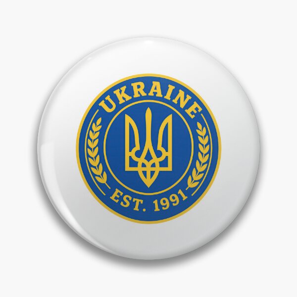 Item preview, Ukraine Tryzub Trident Emblem Blue and Yellow Est 1991 designed and sold by ML-Media.