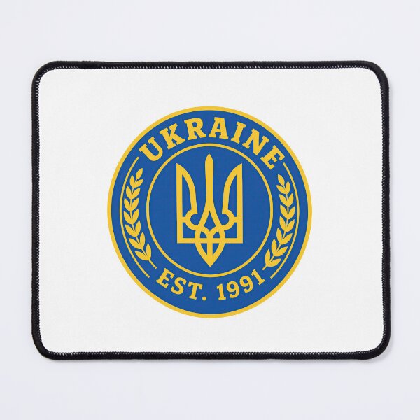 Item preview, Ukraine Tryzub Trident Emblem Blue and Yellow Est 1991 designed and sold by ML-Media.