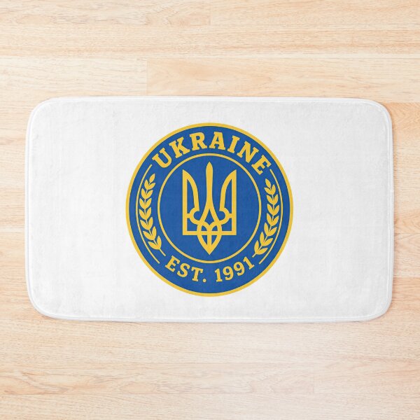 Item preview, Ukraine Tryzub Trident Emblem Blue and Yellow Est 1991 designed and sold by ML-Media.