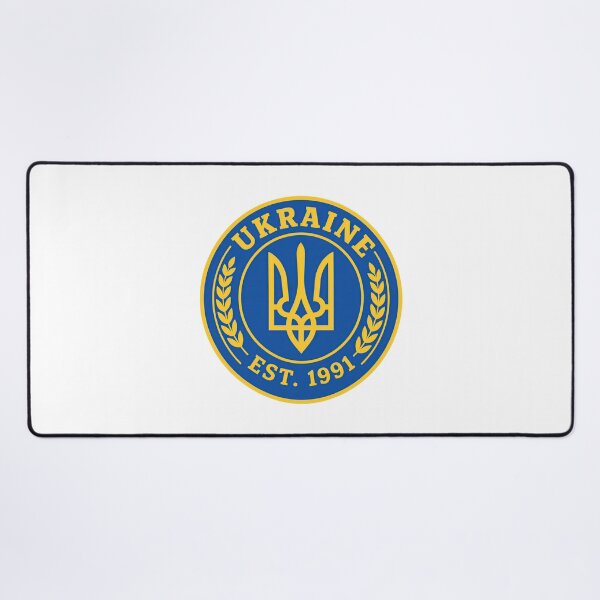 Item preview, Ukraine Tryzub Trident Emblem Blue and Yellow Est 1991 designed and sold by ML-Media.