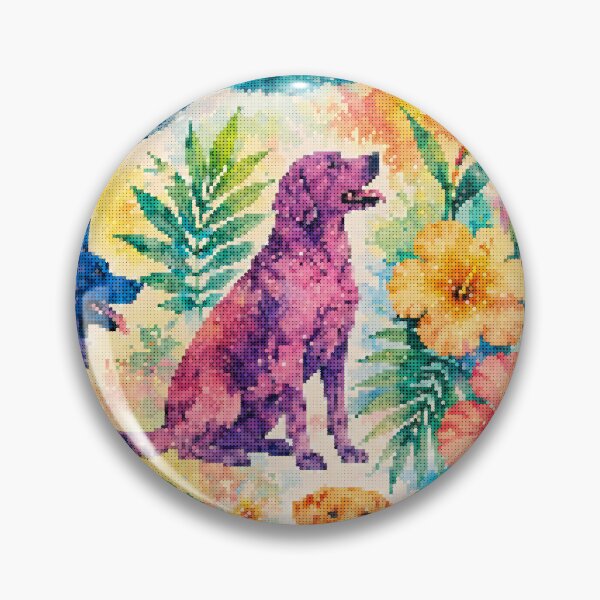 Item preview, Colorful Tropical Watercolor Dog Art designed and sold by A-C-G.