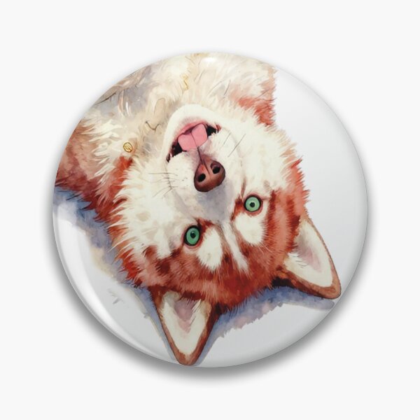 Item preview, Ginger red Siberian Husky puppy watercolor designed and sold by WildArtIT.