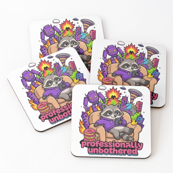Item preview, Professionally Unbothered Chill Raccoon designed and sold by Randomnessy.
