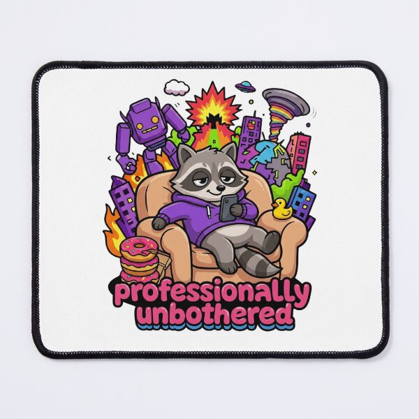 Item preview, Professionally Unbothered Chill Raccoon designed and sold by Randomnessy.