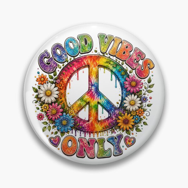 Item preview, Good Vibes Only Rainbow Peace Sign designed and sold by HippyRikky.