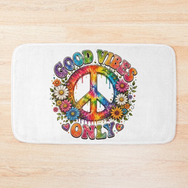 Item preview, Good Vibes Only Rainbow Peace Sign designed and sold by HippyRikky.