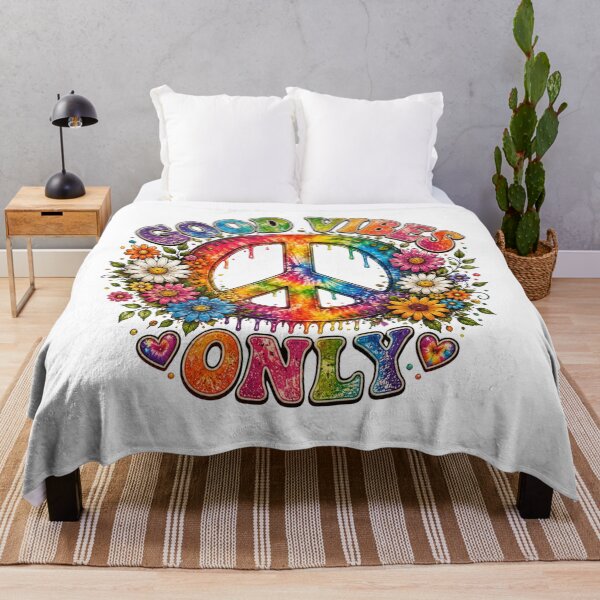 Item preview, Good Vibes Only Rainbow Peace Sign designed and sold by HippyRikky.