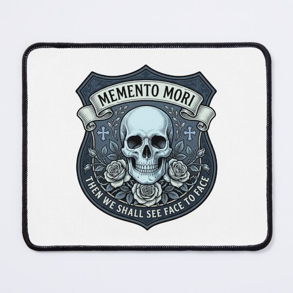 Item preview, Memento Mori Skull Shield Then We Shall See Face To Face Catholic designed and sold by raedattia.