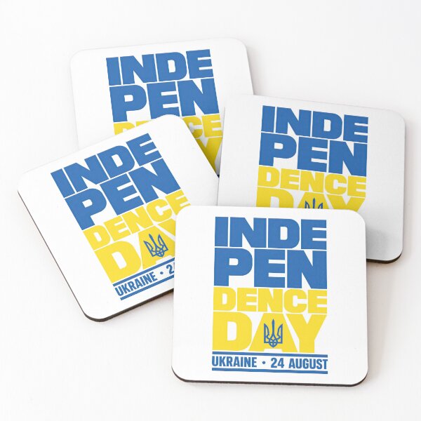 Item preview, Ukraine Independence Day 24 August Blue and Yellow Tryzub Typography designed and sold by ML-Media.