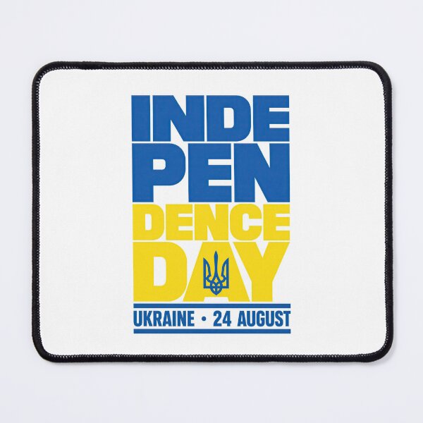 Item preview, Ukraine Independence Day 24 August Blue and Yellow Tryzub Typography designed and sold by ML-Media.
