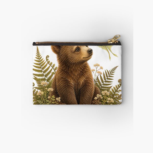 Item preview, Little Forest Bear and Luna Moth designed and sold by Whimsy Paw Studio | Cute Animal Art.
