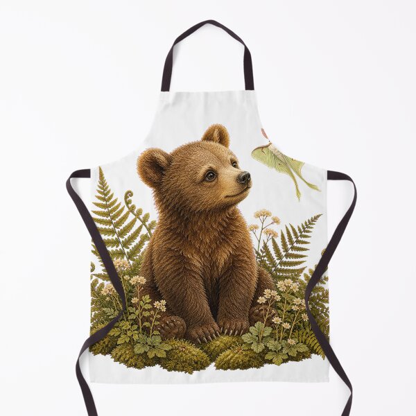 Item preview, Little Forest Bear and Luna Moth designed and sold by Whimsy Paw Studio | Cute Animal Art.
