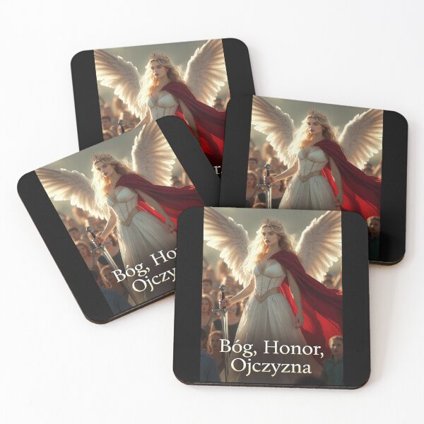 Item preview, Bog Honor Ojczyzna Polish Motto Angel Warrior Poland designed and sold by Amber Sky Creations.