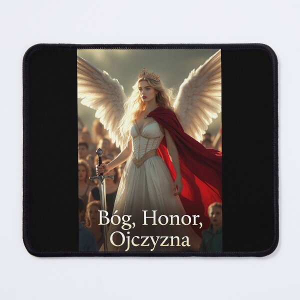 Item preview, Bog Honor Ojczyzna Polish Motto Angel Warrior Poland designed and sold by Amber Sky Creations.