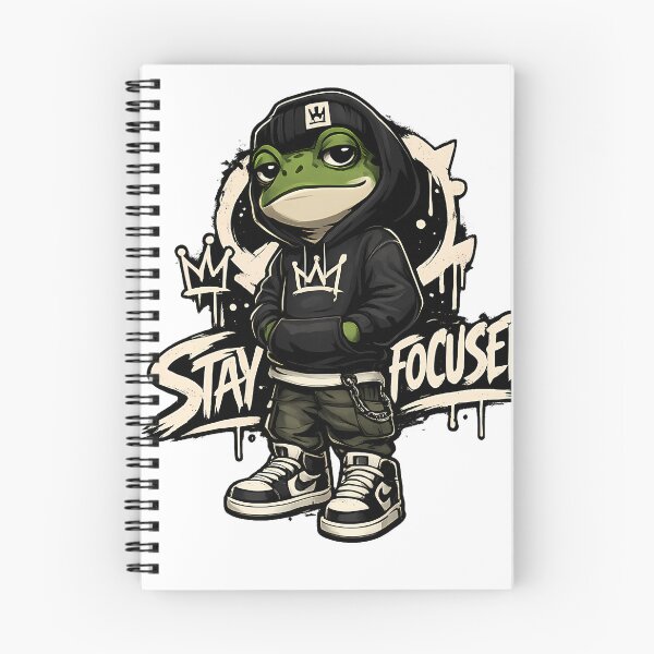Item preview, Stay Focused Frog Streetwear Cartoon | Urban Hip Hop Mascot Sticker designed and sold by Aesthicer.